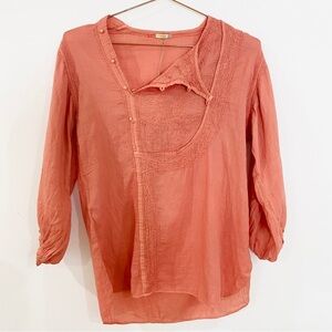Matta boho 100% cotton blouse in terracotta NEW